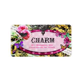 Etiqueta GC Whimsical Vintage Charm Abelha Rosa