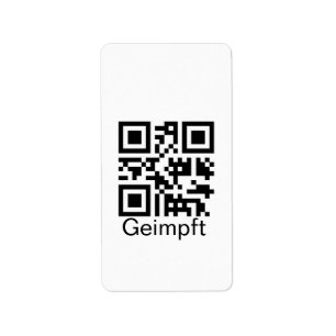 Etiqueta Geimpft mit QR-Code