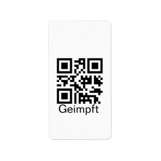 Etiqueta Geimpft mit QR-Code
