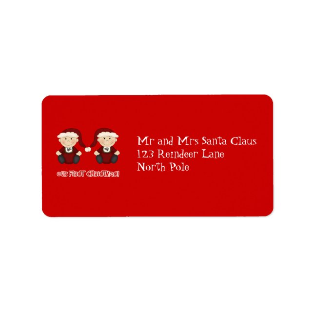 Etiqueta Gêmeos: Nosso Primeiro Natal Personalizável (Frente)