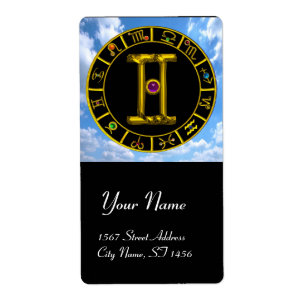 Etiqueta GEMINI ZODIAC ANIVERSÁRIO JOIA Roxo Alexandrite