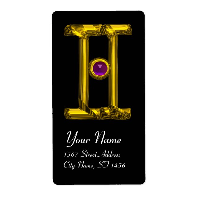 Etiqueta GEMINI ZODIAC BIRTHDAY JEWEL Purple Alexandrite (Frente)