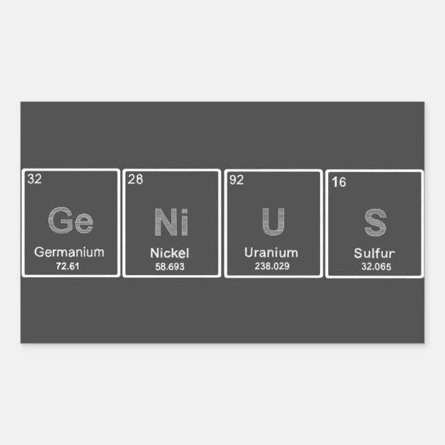 Etiqueta GeNiUS de Mesa periódica (Frente)