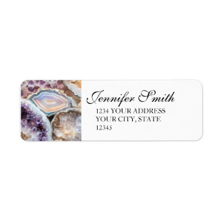 Etiqueta Geode Crystal Wedding Return address Labels 