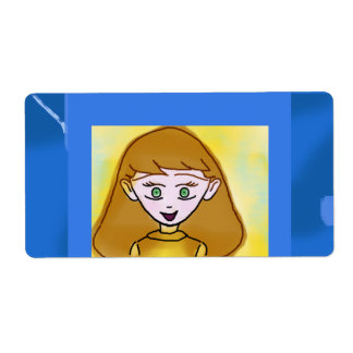 Etiqueta Geométrica de Animação Bingo Azul