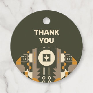 Etiqueta Geométrica de Preço do Tom da Terra Retro