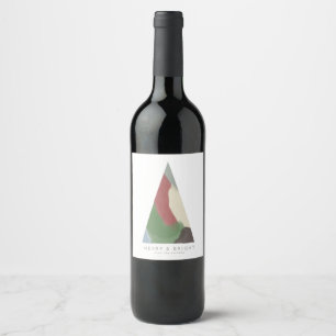 Etiqueta Geométrica de Vinho da Árvore de Natal ab