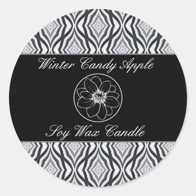 Etiqueta Geométrica Preta e Branca (Frente)