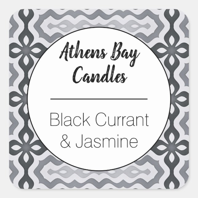 Etiqueta Geométrica Preta e Branca (Frente)