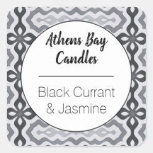 Etiqueta Geométrica Preta e Branca