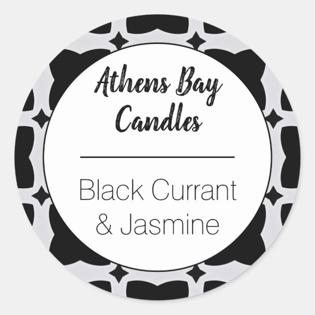 Etiqueta Geométrica Preta e Branca (Frente)