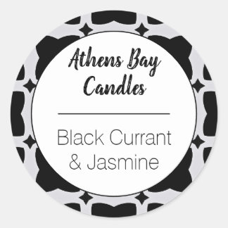 Etiqueta Geométrica Preta e Branca