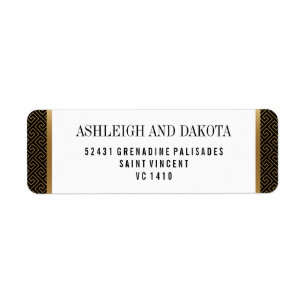 Etiqueta Geométrico dourado formal elegante Wedding de n