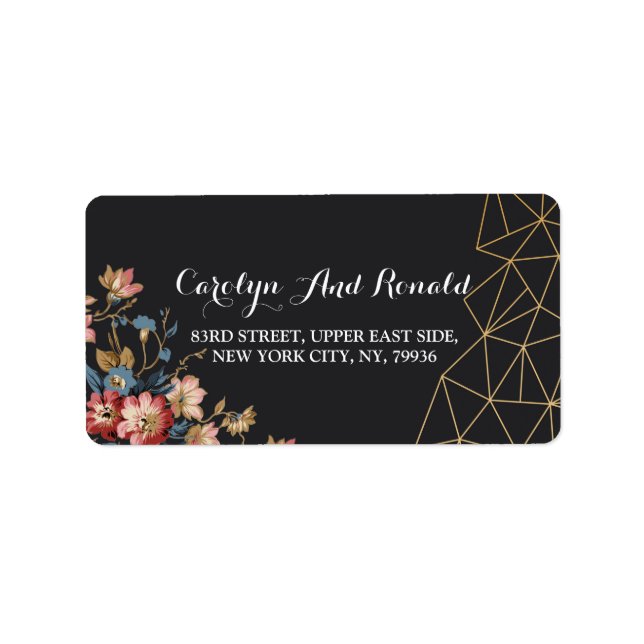 Etiqueta Geométrico ouro (Frente)