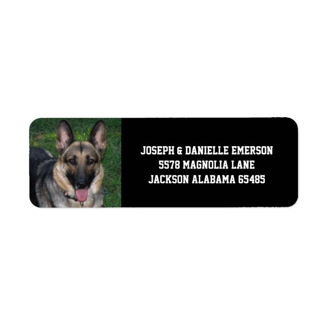 Etiqueta German Shepherd Dog Address Labels (Frente)