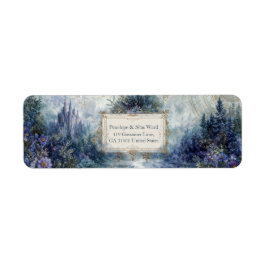 Etiqueta Gilded Misty Fairytale Castle Landscape