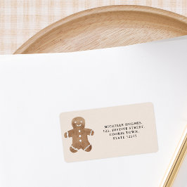 Etiqueta Gingerbread Cookie Christmas Return Address
