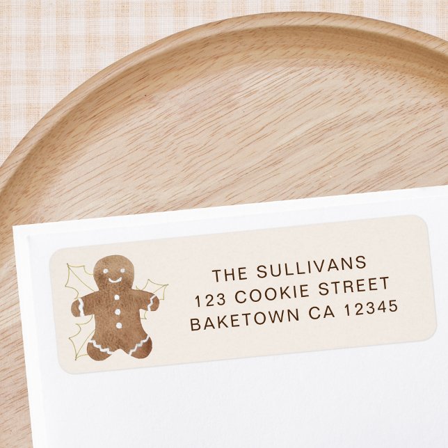 Etiqueta Gingerbread Man Return Address (Criador carregado)
