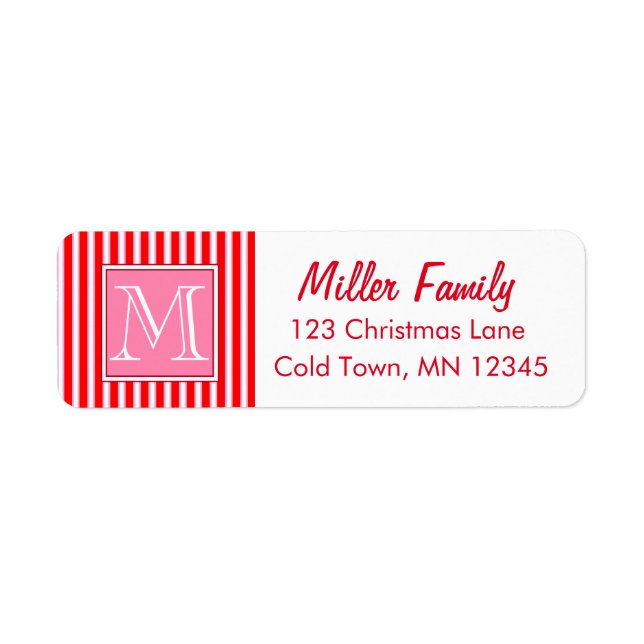 Etiqueta Gingercake House Candy Cane Stripes (Frente)