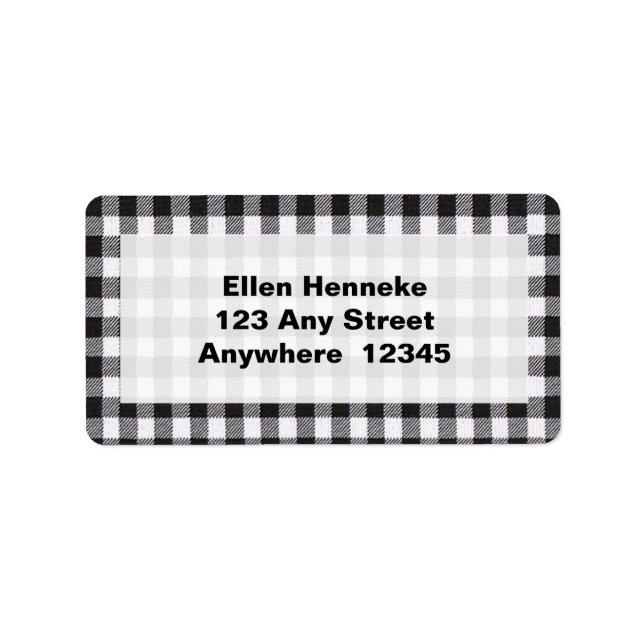 Etiqueta Gingham Negro (Frente)