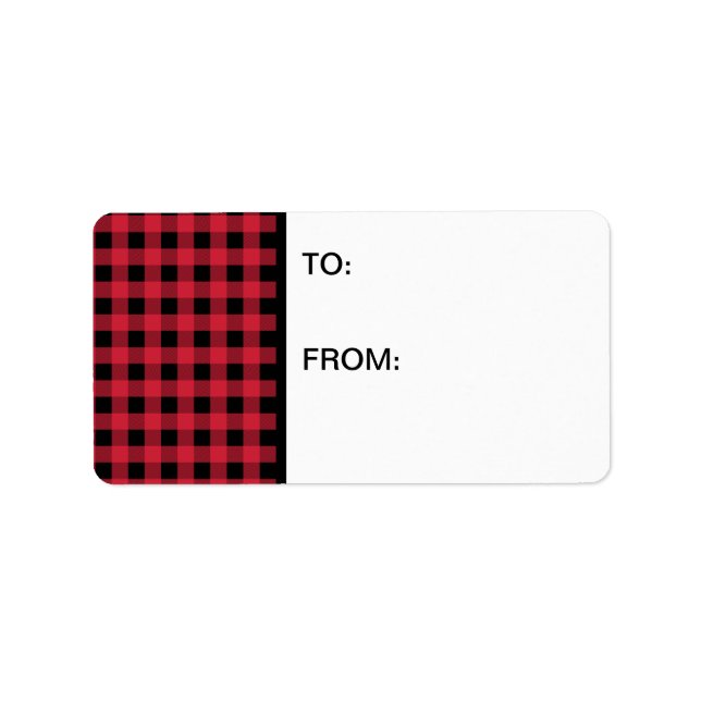 Etiqueta Gingham Red and Black (Frente)
