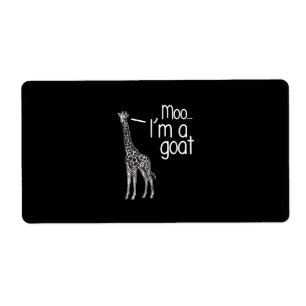 Etiqueta Giraffe Moo Eu sou uma cabra