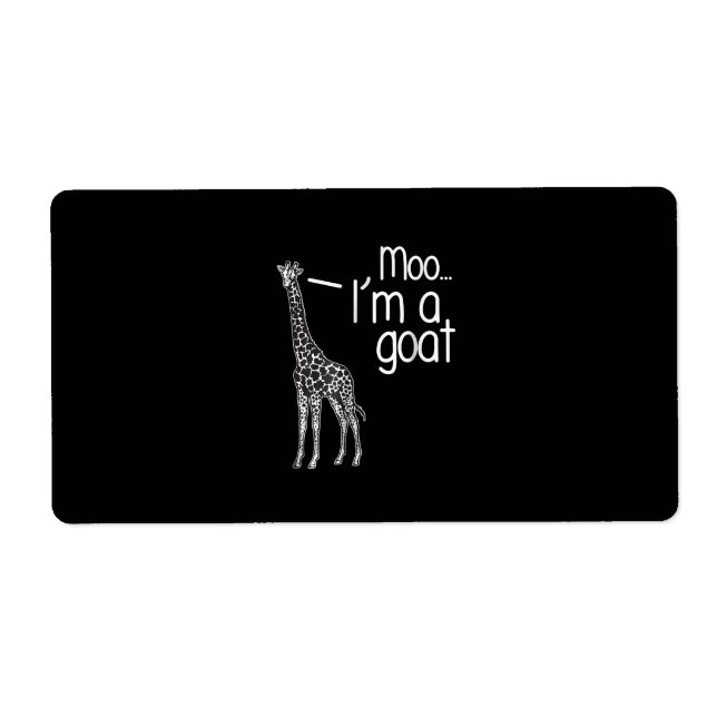 Etiqueta Giraffe Moo Eu sou uma cabra (Frente)