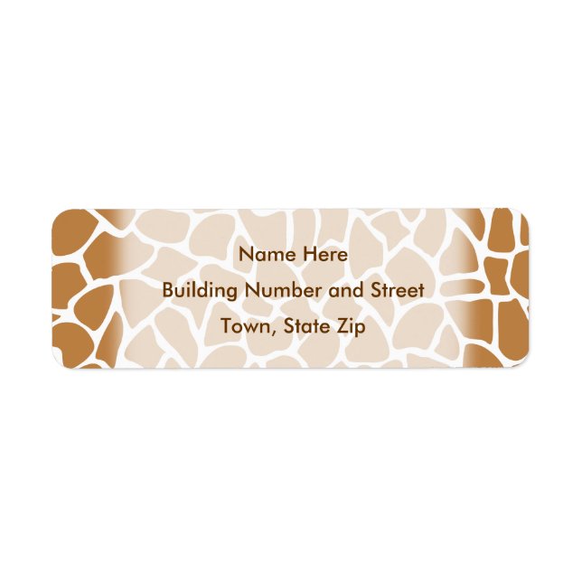 Etiqueta Giraffe Pattern Brown Animal Print Design. (Frente)