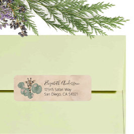 Etiqueta Giraffe Safari Animal Botânico