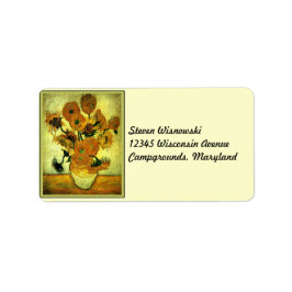 Etiqueta Girassóis de Van Gogh, pintura popular,