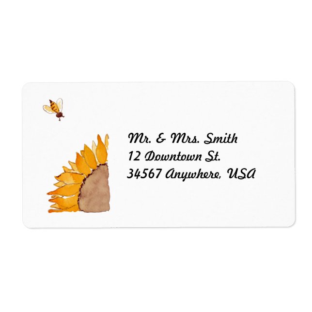 Etiqueta Girassol e abelha (Frente)