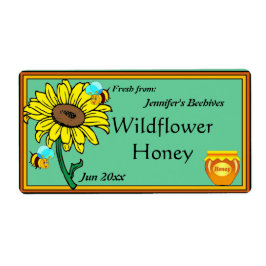 Etiqueta Girassol e Pote de mel