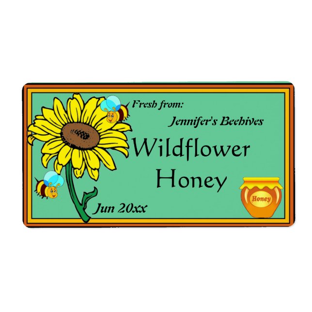 Etiqueta Girassol e Pote de mel (Frente)