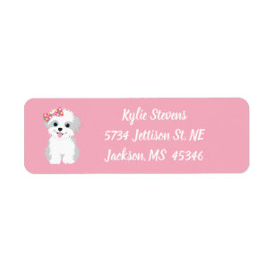 Etiqueta Girl Puppy Birthday