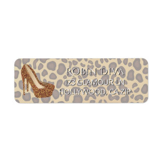 Etiqueta Girly Diva Leopard Print | Calçados de salto alto