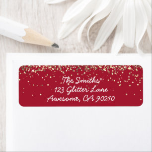 Etiqueta Girly Script Burgundy Endereço de Devolução de Cas