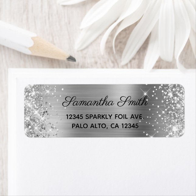 Etiqueta Girly Silver Glitter e Foil (Insitu)