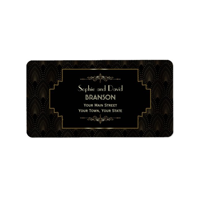 Etiqueta Glam Art Deco Excelente Gatsby Wedding (Frente)