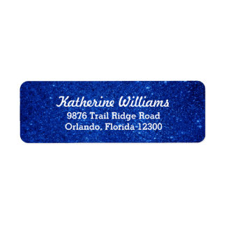 Etiqueta Glam Faux Glitter Azul