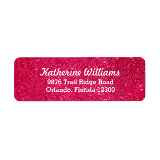 Etiqueta Glam Faux Glitter Rosa