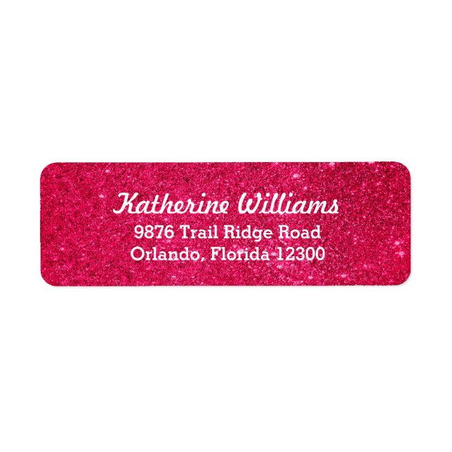 Etiqueta Glam Faux Glitter Rosa (Frente)