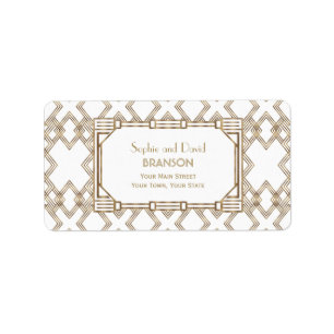 Etiqueta Glam White Dourado Excelente Gatsby Wedding