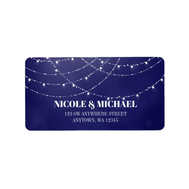 Etiqueta Glam White Fairy Luz Azul (Frente)