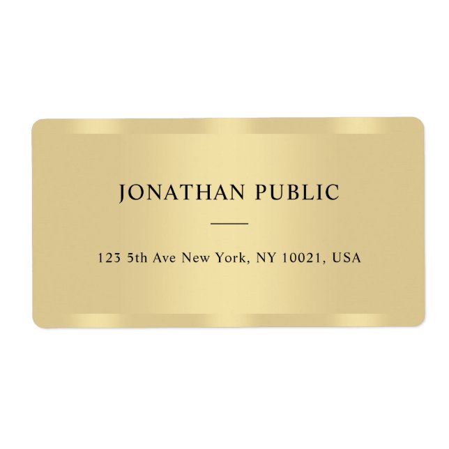Etiqueta Glamorosa e Dourada remessa elegante de Modelo mod (Frente)