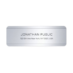 Etiqueta Glamorre Silver Elegant Modern Return Address