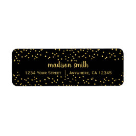 Etiqueta Glitter Dourado Confetti | Endereço para devolução