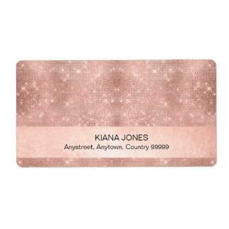 Etiqueta Glitter e Brilho Rosa Dourado ID673
