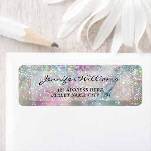 Etiqueta Glitter Holográfico de Tinta Álcool de Pastel Eleg