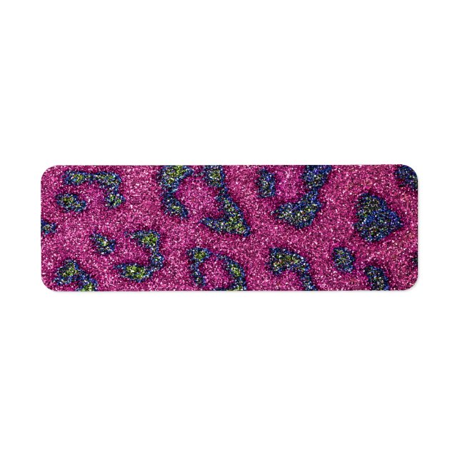 Etiqueta Glitter Rosa e Cinzento, Brilhante (Frente)