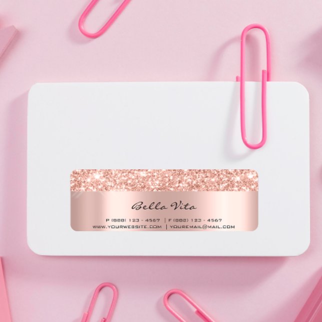 Etiqueta Glitter Spark Rosa Dourado RSVP Bridal Sweet 16ª E (Criador carregado)